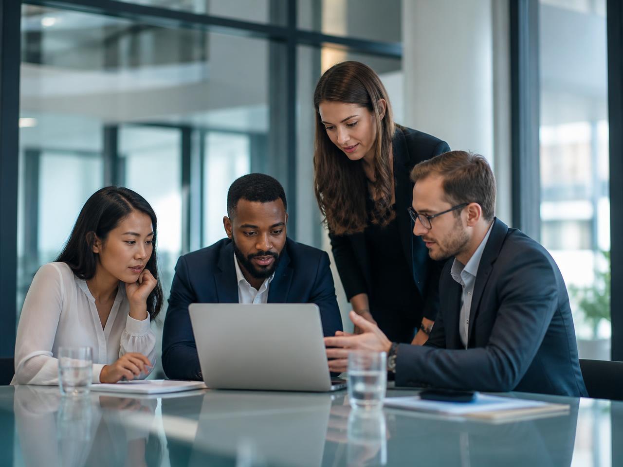 A team of international professionals in a meeting